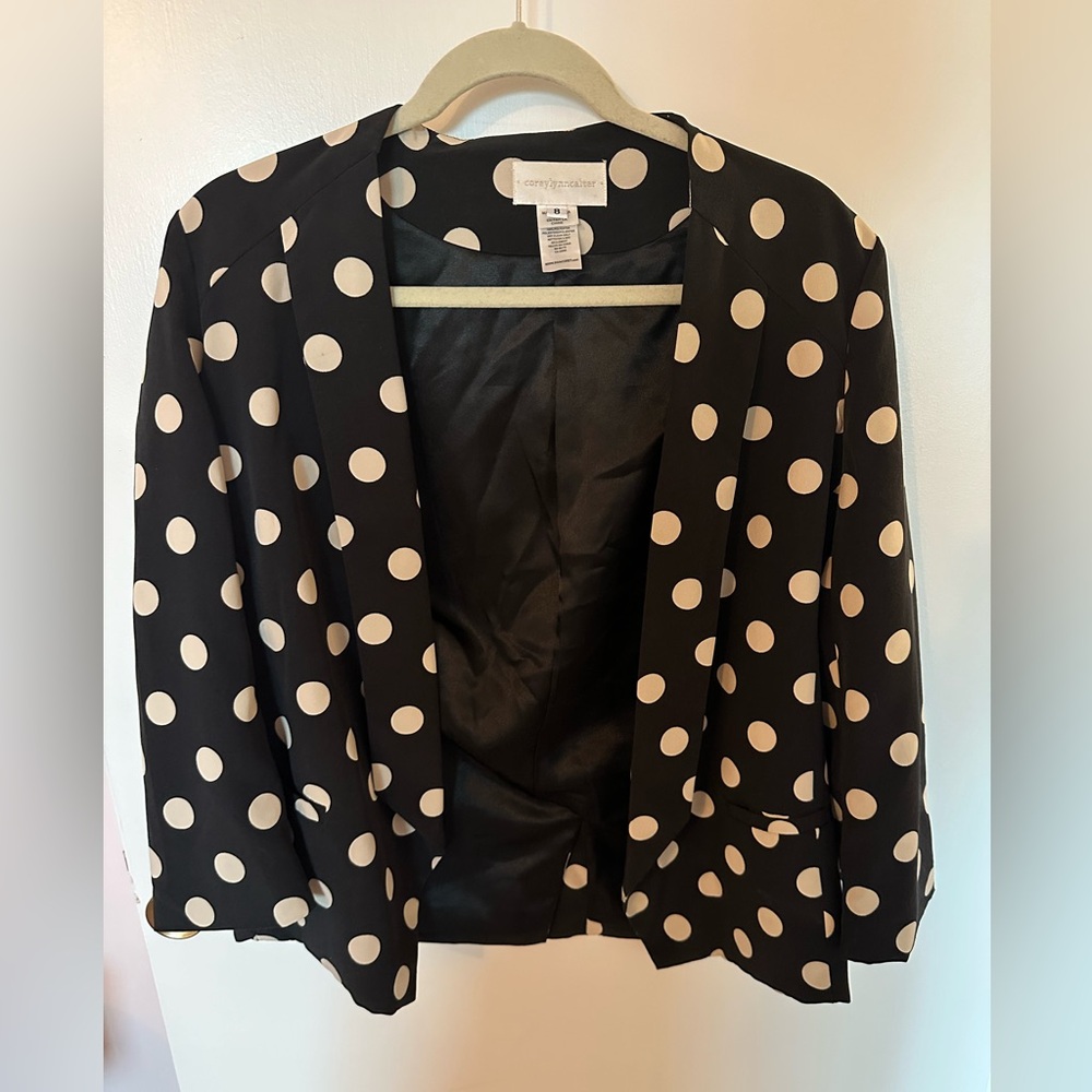 Anthropologie Corey Lynn Calter Polka Dot Blazer Size 8